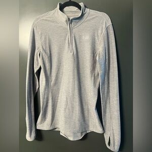 Women’s North Face Light Gray quarter zip long sleeve size M